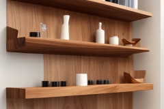 DreamShaper_v5_design_shelf_woodwall_whiteamerican_walnut_wood_0