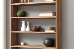 DreamShaper_v5_design_shelf_woodwall_whiteamerican_walnut_wood_1