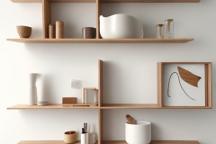 DreamShaper_v5_design_shelfwall_whiteamerican_walnut_wood_intr_1