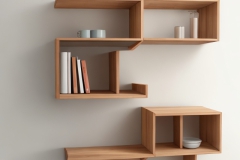 DreamShaper_v5_shelf_simple_with_different_wood_0