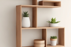 DreamShaper_v5_shelf_simple_with_different_wood_2