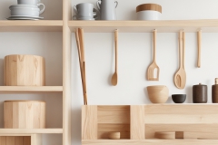 DreamShaper_v5_shelf_wood_wall_white_cherry_wood_maple_wood_wi_0