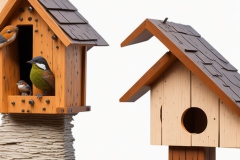 Leonardo_Diffusion_wood_bird_house_with_different_wood_with_bi_1